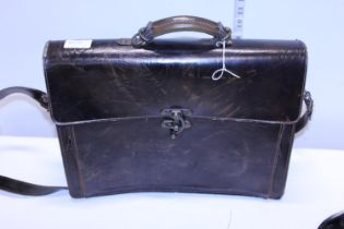 A vintage leather attache case
