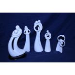 Five collectable circle of love figurines by Kim Lawrence