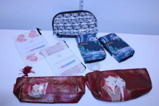 A selection of assorted new ladies cosmetic bags