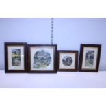 A job lot of Anne Harrison hand embroidered framed pictures