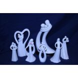 Seven collectable circle of love figurines by Kim Lawrence