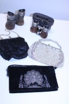 A selection of ladies evening purses and opera glasses