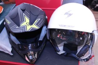 Two Crash helmets. Shipping unavailable