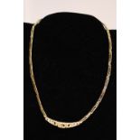 A quality 18ct gold necklace set with diamonds. 27.00 grams. 46cm long