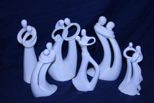 Six collectable circle of love figurines by Kim Lawrence