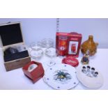 A job lot of assorted collectables including Babycham glasses