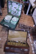 A job lot of picnic part set picnic hampers and baskets. Shipping unavailable