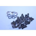 Two 925 silver brooches