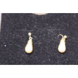 A pair of 9ct gold & simulated pearl earrings