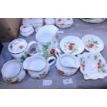 A selection of Queens Virginia Strawberry bone china