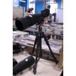 A Bresser spotting scope on stand