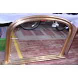 A large gilt framed over mantle mirror, shipping unavailable