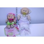 A vintage Cabbage Patch doll and one other with certificate