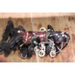 Two pairs of children's inline skates