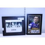 A signed Genesis framed picture and a framed signed Kevin Sinfield photograph