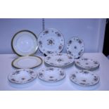 A selection of Minton plates and bowls in the 'Marlow' pattern and three Minton plates in the '