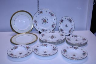 A selection of Minton plates and bowls in the 'Marlow' pattern and three Minton plates in the '