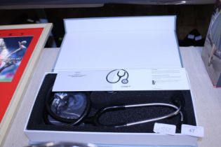 A boxed Esteth stethoscope