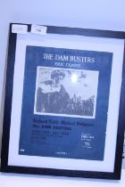 A framed Dam Busters March music sheet with signature of Eric Coates