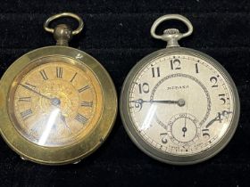 A Victorian aluminium gold pocket watch and a Medana pocket watch A/F