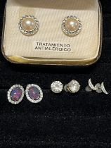 A selection of earrings to include silver examples