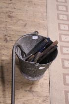 A galvanised bucket and a selection of tools. No shipping