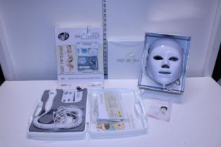 A salon laser hair removal system and a LED beauty mask (untested)
