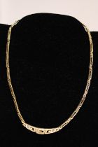 A quality 18ct gold necklace set with diamonds. 27.00 grams. 46cm long