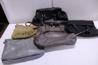 A job lot of ladies leather handbags including Bailey and Quinn