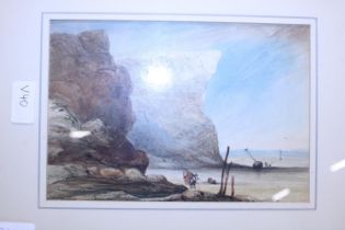 A coastal scene watercolour by John Francis Salmon