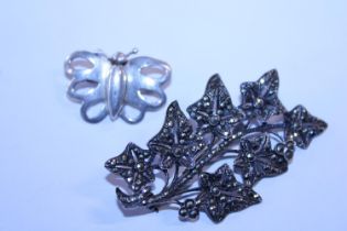 Two 925 silver brooches