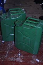 Two vintage jerrycans. No shipping