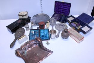 A large selection of collectibles including silver plate ware