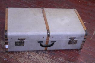 A large vintage suitcase