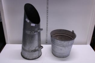 Two vintage galvanised items Shipping unavailable