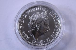 A 2017 1oz silver proof £2 coin