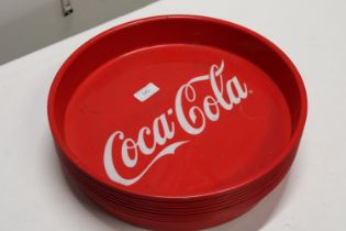 Ten vintage Coca-Cola trays