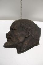 A heavy bronze Soviet wall plaque depicting Lenin 60 x 55 cm, shipping unavailable