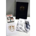 A Leeds United 1972 FA cup final VHS and a Leeds United replica football shirts with COA