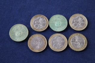 A selection of collectable £2 coins
