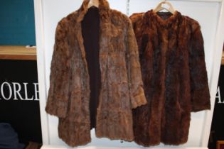 Two vintage ladies fur coats