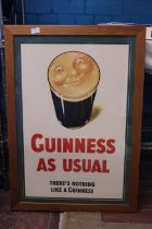 A framed Guinness poster Shipping unavailable