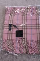 A new with tags Burberry 100% lambs wool pink long scarf with double tassels 150 x 37cm