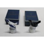 Two boxed Royal Worcester porcelain pie toppers