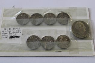 A set of Queen Elizabeth II florins and a 1836 William III restrike coin