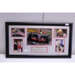 A framed Formula 1 Lewis Hamilton collage, shipping unavailable