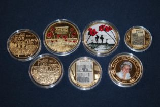A selection of assorted commemorative coins