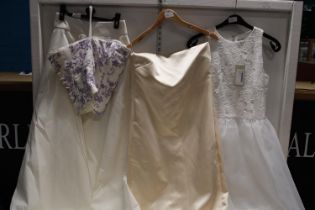 A selection of ladies wedding dresses