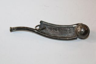 A hallmarked silver Bosun's whistle