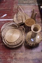 A job lot of assorted wicker work items Shipping unavailable